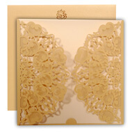 Gold laser cut wedding invitations, Buy Hindu wedding cards online